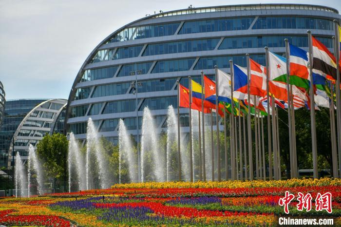 第五屆進(jìn)博會(huì)場(chǎng)館景觀(guān)裝飾全面定妝?！￡悏?mèng)澤 攝